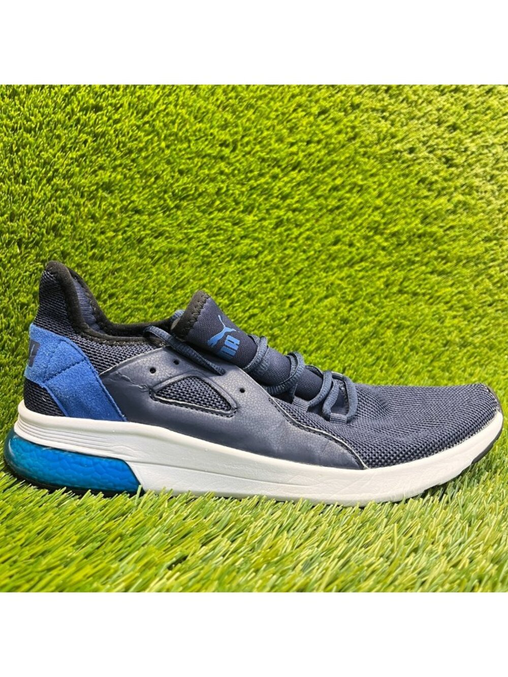 Puma Electron Street Mens Size 10 Blue White Athletic Running Shoes Sneakers